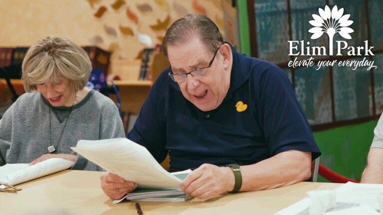 Father John rehearsing with the Elim Park Players